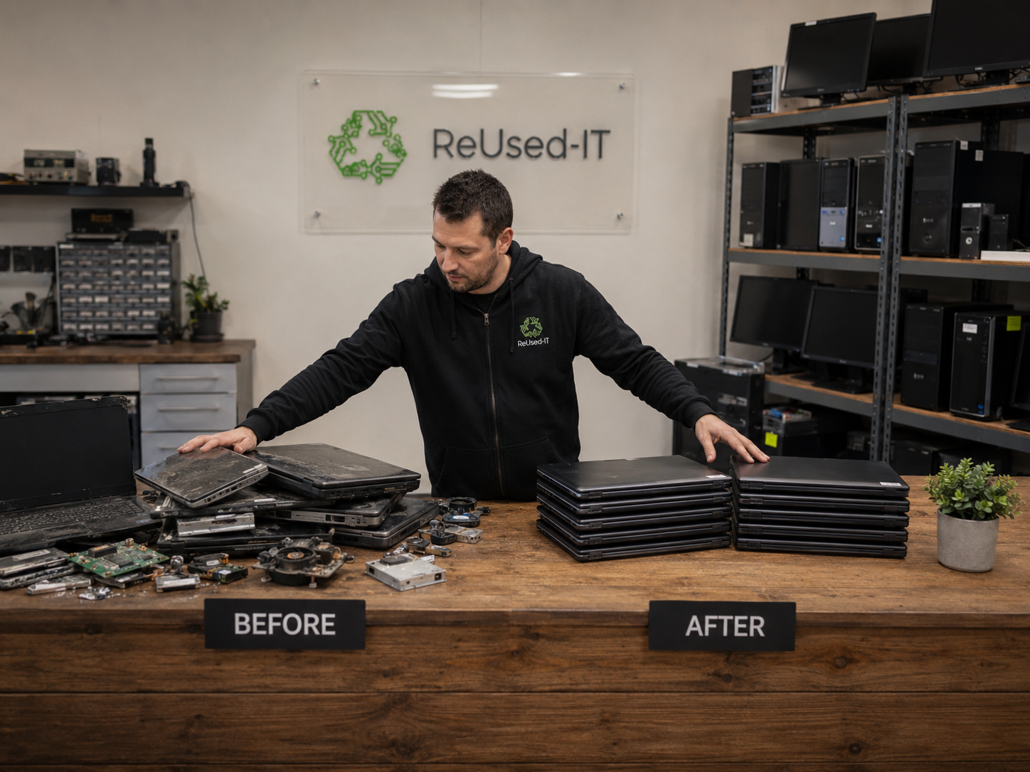 Techniker bewertet gebrauchte Prozessoren im ReUsed-IT Labor zur Ankauf CPU Preis-Ermittlung und fairen Wiederverwertung.