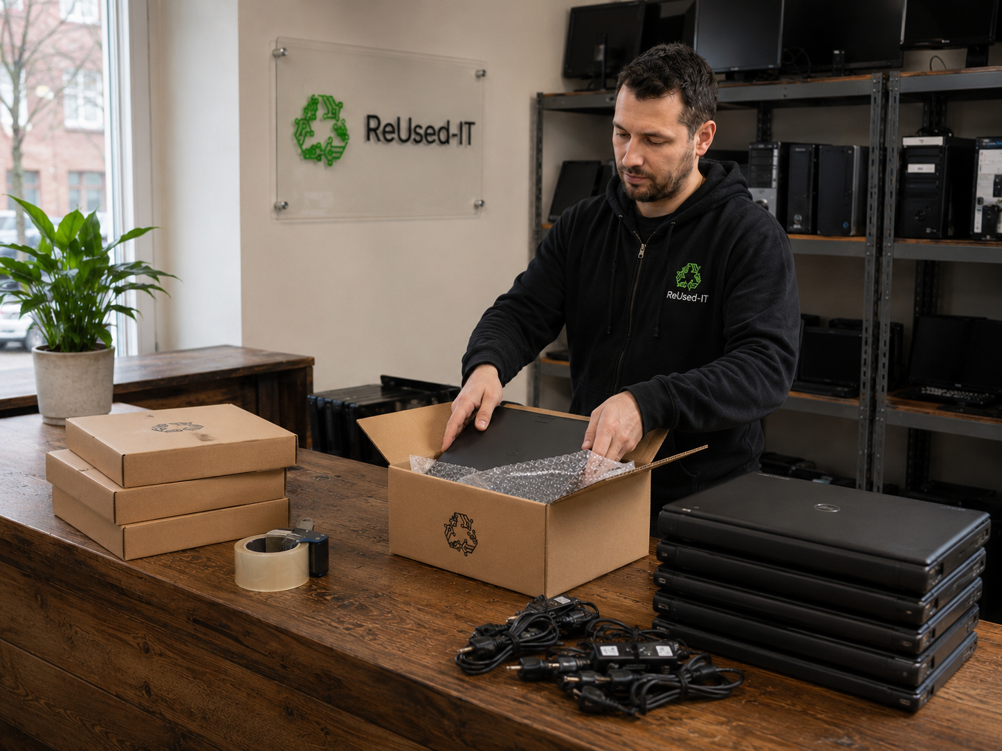 Techniker demontiert Serverracks im ReUsed-IT-Labor für ein Responsible Decommissioning von Rechenzentren nach nachhaltigen ESG-Standards.