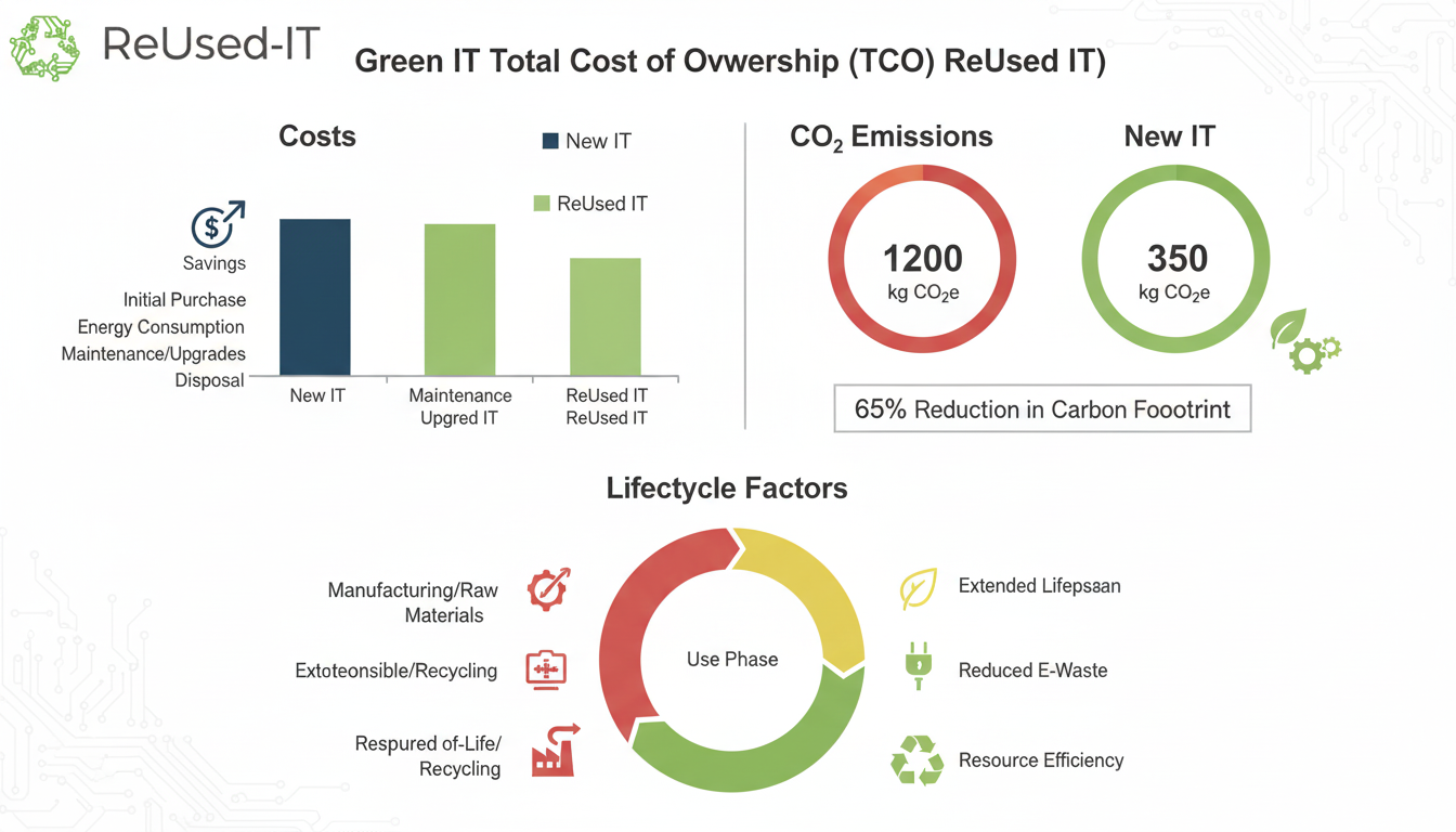 Analyse des Green IT TCO zur Bewertung von Kosten, CO₂ und Lifecycle-Faktoren bei ReUsed-IT