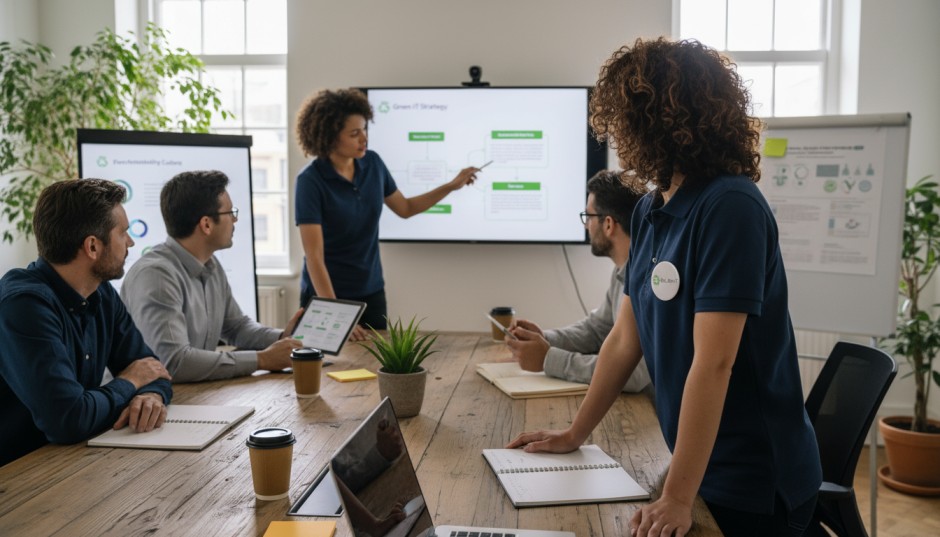 IT Sustainability Culture im Unternehmen mit IT-Team bei nachhaltiger Planung und Green IT Strategie