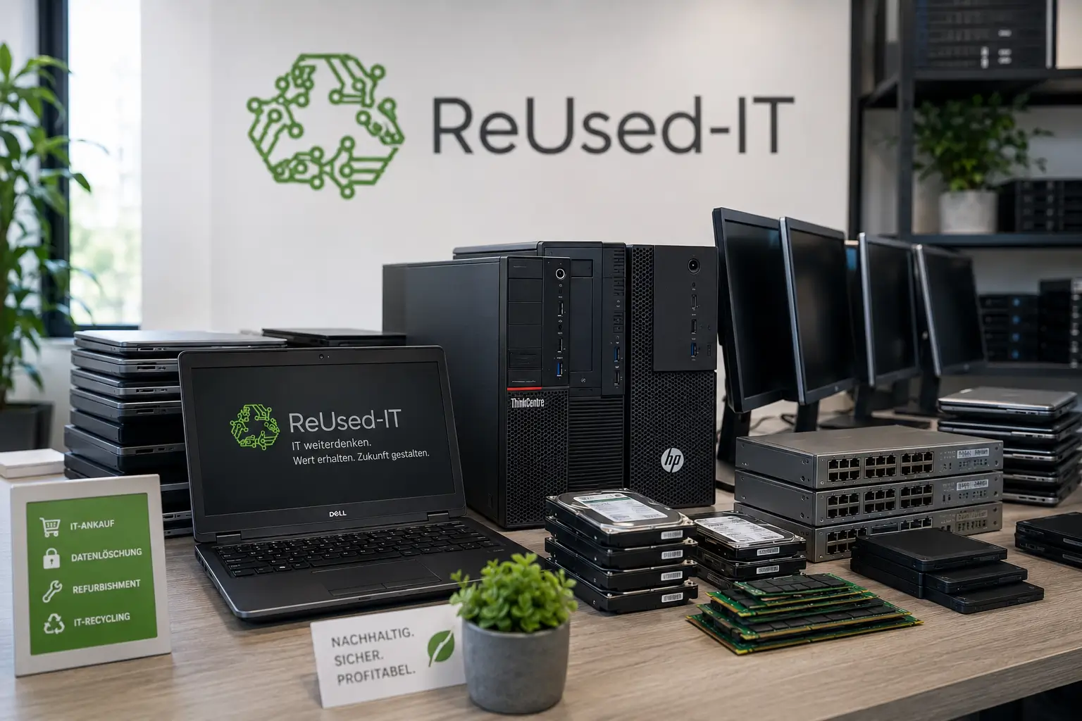 Alte Firmen-Hardware verkaufen: gebrauchte Laptops, PCs, Monitore und IT-Komponenten für sichere Datenlöschung und Refurbishment