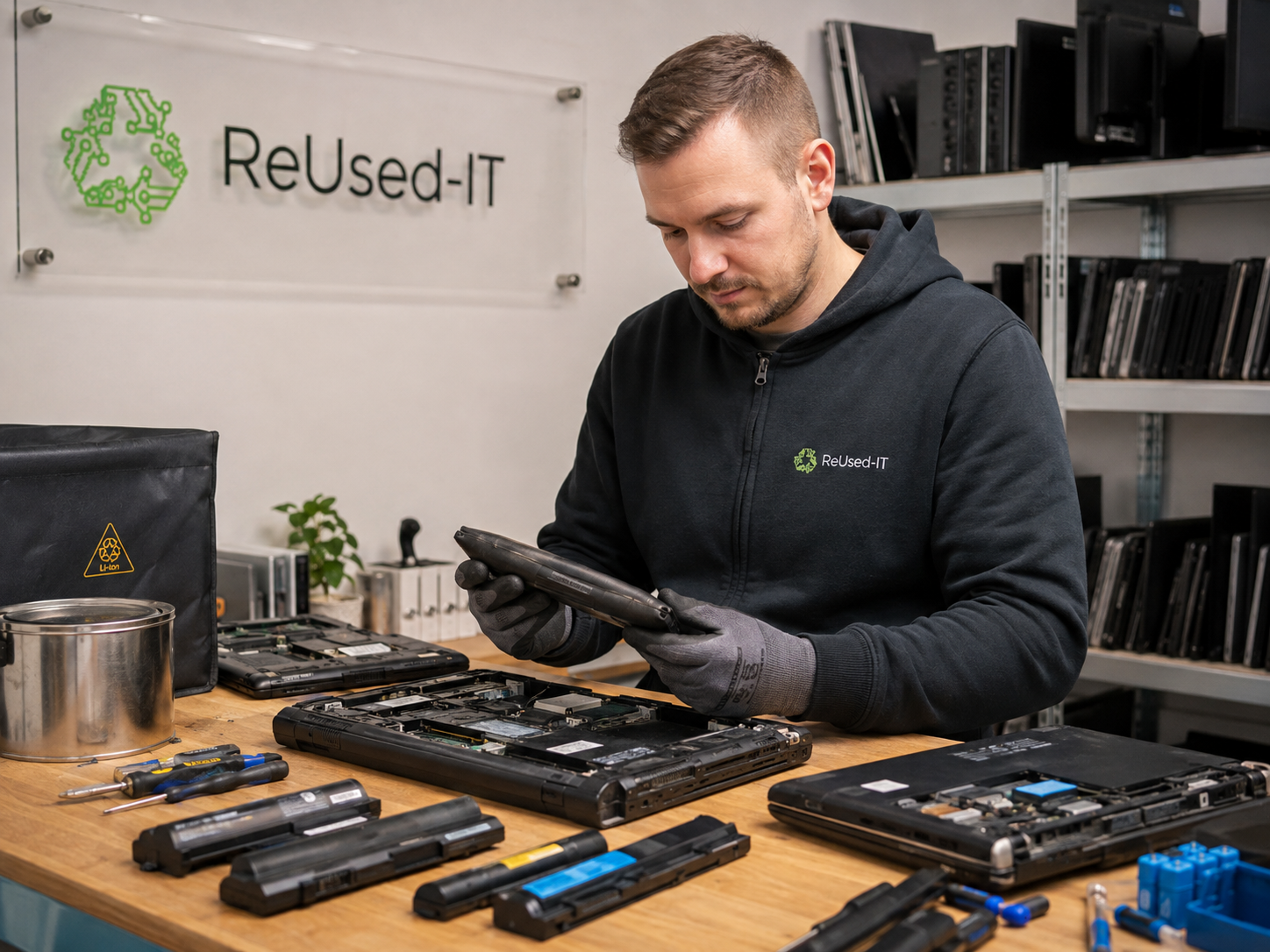Aufgeblaehte Laptop-Akkus Was Unternehmen vor Verkauf oder Recycling tun sollten